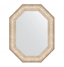 Зеркало настенное Polygon EVOFORM в багетной раме виньетка серебро, 80х100 см, BY 7256