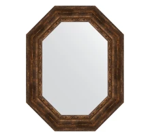 Зеркало настенное Polygon EVOFORM в багетной раме состаренное дерево с орнаментом, 72х92 см, BY 7271