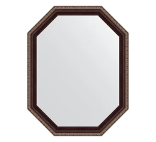 Зеркало настенное Polygon EVOFORM в багетной раме махагон с орнаментом, 54х69 см, BY 7274