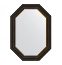 Зеркало настенное Polygon EVOFORM в багетной раме чёрное дерево с золотом, 53х73 см, BY 7285