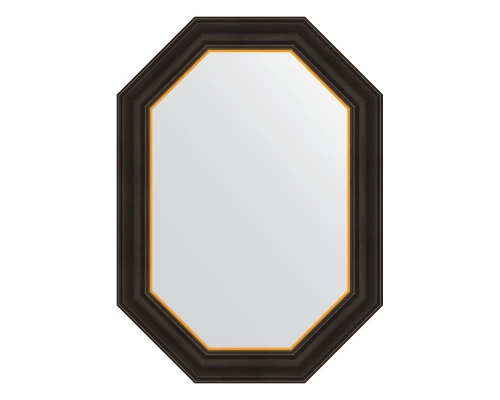 Зеркало настенное Polygon EVOFORM в багетной раме чёрное дерево с золотом, 53х73 см, BY 7285