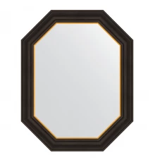 Зеркало настенное Polygon EVOFORM в багетной раме чёрное дерево с золотом, 58х73 см, BY 7286