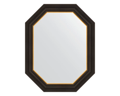 Зеркало настенное Polygon EVOFORM в багетной раме чёрное дерево с золотом, 58х73 см, BY 7286