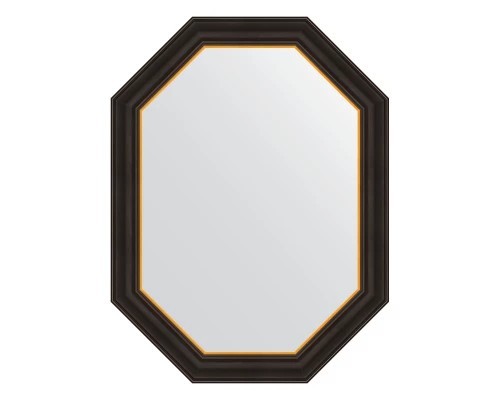 Зеркало настенное Polygon EVOFORM в багетной раме чёрное дерево с золотом, 63х83 см, BY 7287