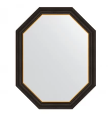 Зеркало настенное Polygon EVOFORM в багетной раме чёрное дерево с золотом, 73х93 см, BY 7288
