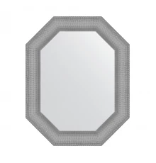 Зеркало настенное Polygon EVOFORM в багетной раме серебряная кольчуга, 61х76 см, BY 7290