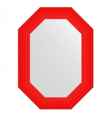 Зеркало настенное Polygon EVOFORM в багетной раме красная волна, 56х76 см, BY 7297