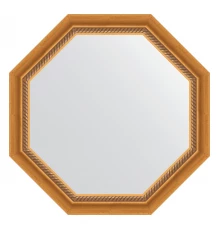 Зеркало настенное Octagon EVOFORM в багетной раме состаренное золото с плетением, 68х68 см, BY 7313