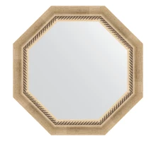 Зеркало настенное Octagon EVOFORM в багетной раме состаренное серебро с плетением, 58х58 см, BY 7314