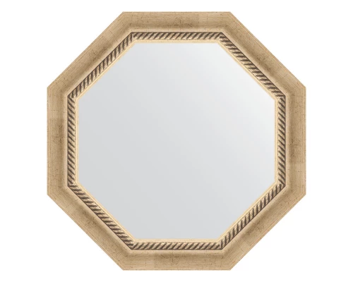 Зеркало настенное Octagon EVOFORM в багетной раме состаренное серебро с плетением, 58х58 см, BY 7314