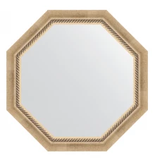 Зеркало настенное Octagon EVOFORM в багетной раме состаренное серебро с плетением, 68х68 см, BY 7315