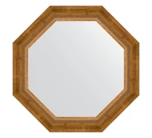 Зеркало настенное Octagon EVOFORM в багетной раме состаренная бронза с плетением, 58х58 см, BY 7316