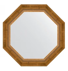 Зеркало настенное Octagon EVOFORM в багетной раме состаренная бронза с плетением, 58х58 см, BY 7316
