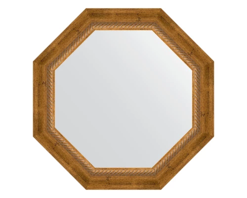 Зеркало настенное Octagon EVOFORM в багетной раме состаренная бронза с плетением, 58х58 см, BY 7316