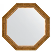 Зеркало настенное Octagon EVOFORM в багетной раме состаренная бронза с плетением, 68х68 см, BY 7317