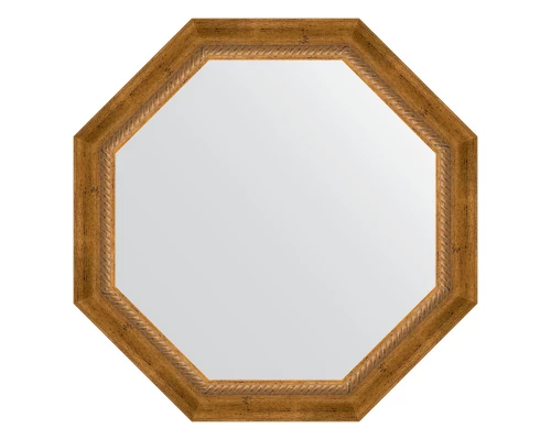 Зеркало настенное Octagon EVOFORM в багетной раме состаренная бронза с плетением, 68х68 см, BY 7317