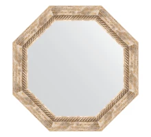 Зеркало настенное Octagon EVOFORM в багетной раме прованс с плетением, 58х58 см, BY 7318