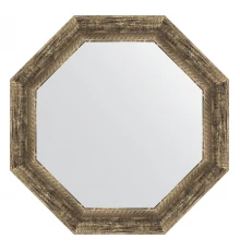 Зеркало настенное Octagon EVOFORM в багетной раме старое дерево с плетением, 58х58 см, BY 7320