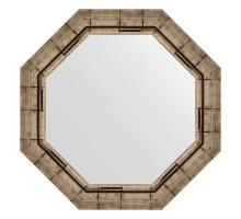 Зеркало настенное Octagon EVOFORM в багетной раме серебряный бамбук, 58х58 см, BY 7322
