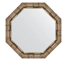 Зеркало настенное Octagon EVOFORM в багетной раме серебряный бамбук, 68х68 см, BY 7323