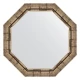 Зеркало настенное Octagon EVOFORM в багетной раме серебряный бамбук, 68х68 см, BY 7323