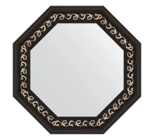 Зеркало настенное Octagon EVOFORM в багетной раме чёрный ардеко, 59х59 см, BY 7328