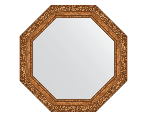 Зеркало настенное Octagon EVOFORM в багетной раме виньетка бронзовая, 70х70 см, BY 7333