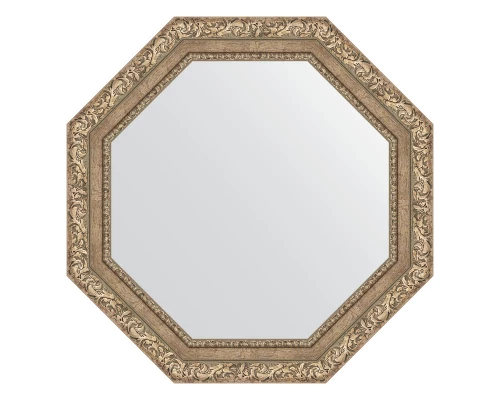 Зеркало настенное Octagon EVOFORM в багетной раме виньетка античное серебро, 70х70 см, BY 7335
