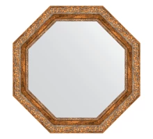 Зеркало настенное Octagon EVOFORM в багетной раме виньетка античная бронза, 70х70 см, BY 7337