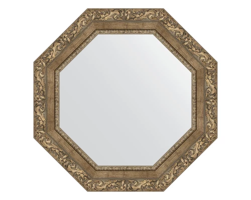 Зеркало настенное Octagon EVOFORM в багетной раме виньетка античная латунь, 60х60 см, BY 7338