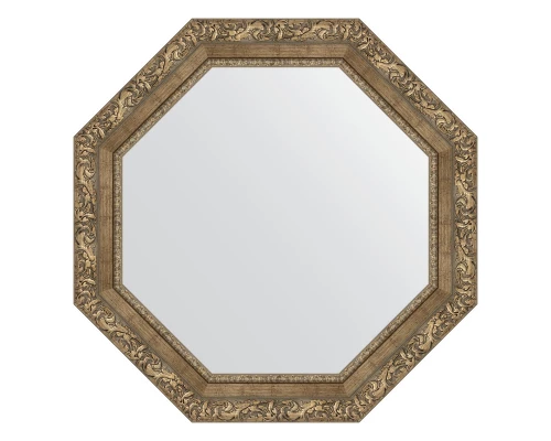 Зеркало настенное Octagon EVOFORM в багетной раме виньетка античная латунь, 70х70 см, BY 7339