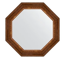 Зеркало настенное Octagon EVOFORM в багетной раме римская бронза, 71х71 см, BY 7345