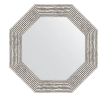 Зеркало настенное Octagon EVOFORM в багетной раме волна хром, 61х61 см, BY 7356