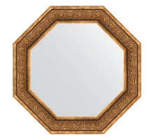 Зеркало настенное Octagon EVOFORM в багетной раме вензель бронзовый, 74х74 см, BY 7377