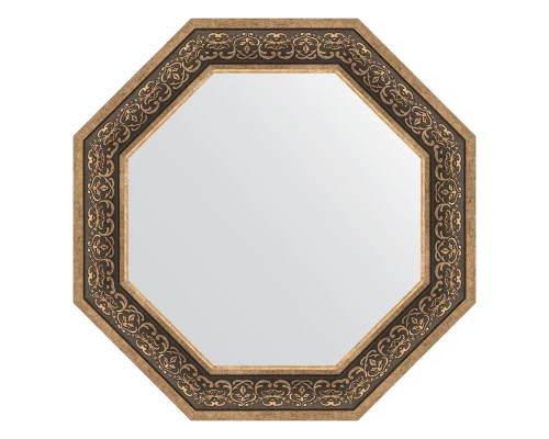 Зеркало настенное Octagon EVOFORM в багетной раме вензель серебряный, 74х74 см, BY 7379