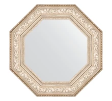 Зеркало настенное Octagon EVOFORM в багетной раме виньетка серебро, 65х65 см, BY 7386