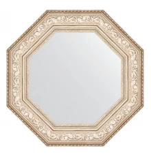 Зеркало настенное Octagon EVOFORM в багетной раме виньетка серебро, 65х65 см, BY 7386