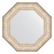 Зеркало настенное Octagon EVOFORM в багетной раме виньетка серебро, 65х65 см, BY 7386