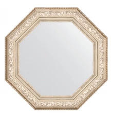 Зеркало настенное Octagon EVOFORM в багетной раме виньетка серебро, 75х75 см, BY 7387