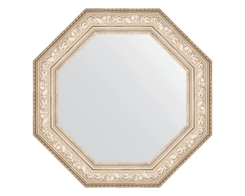 Зеркало настенное Octagon EVOFORM в багетной раме виньетка серебро, 75х75 см, BY 7387
