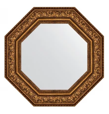 Зеркало настенное Octagon EVOFORM в багетной раме виньетка состаренная бронза, 65х65 см, BY 7388
