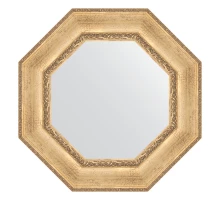 Зеркало настенное Octagon EVOFORM в багетной раме состаренное серебро с орнаментом, 67х67 см, BY 7390