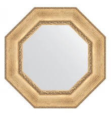 Зеркало настенное Octagon EVOFORM в багетной раме состаренное серебро с орнаментом, 67х67 см, BY 7390