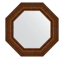 Зеркало настенное Octagon EVOFORM в багетной раме состаренная бронза с орнаментом, 77х77 см, BY 7393