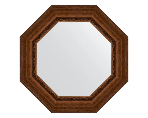 Зеркало настенное Octagon EVOFORM в багетной раме состаренная бронза с орнаментом, 77х77 см, BY 7393