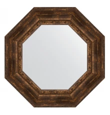 Зеркало настенное Octagon EVOFORM в багетной раме состаренное дерево с орнаментом, 67х67 см, BY 7394