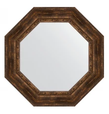 Зеркало настенное Octagon EVOFORM в багетной раме состаренное дерево с орнаментом, 77х77 см, BY 7395
