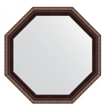 Зеркало настенное Octagon EVOFORM в багетной раме махагон с орнаментом, 54х54 см, BY 7396