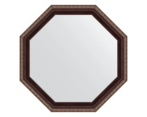 Зеркало настенное Octagon EVOFORM в багетной раме махагон с орнаментом, 54х54 см, BY 7396