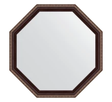 Зеркало настенное Octagon EVOFORM в багетной раме махагон с орнаментом, 64х64 см, BY 7397